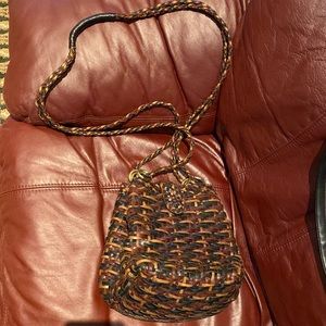 CEM Vintage Shoulder Bag Purse Brazil Genuine Leather Woven - Hard to Find - EUC